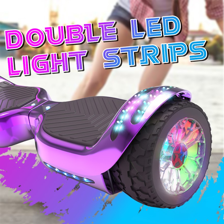 6.5-Inch Hoverboard with 10-Mile Range and 7 MPH Top Speed, Self-Balancing Electric Scooter with Dual Motors, Portable Design and Smooth Riding Performance. The compact 6.5-inch wheels provide responsive handling and easy control, while the rechargeable b