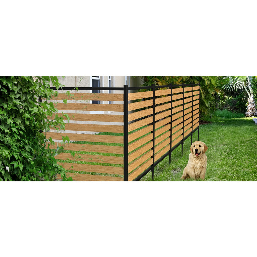 Metal Air Conditioner Fence 2 Panels - 40.27' W x 54.6' H Outdoor Privacy Screen, No Dig Wooden Privacy Screen for AC Unit, Trash Can, Pool Equipment, Yard Garden