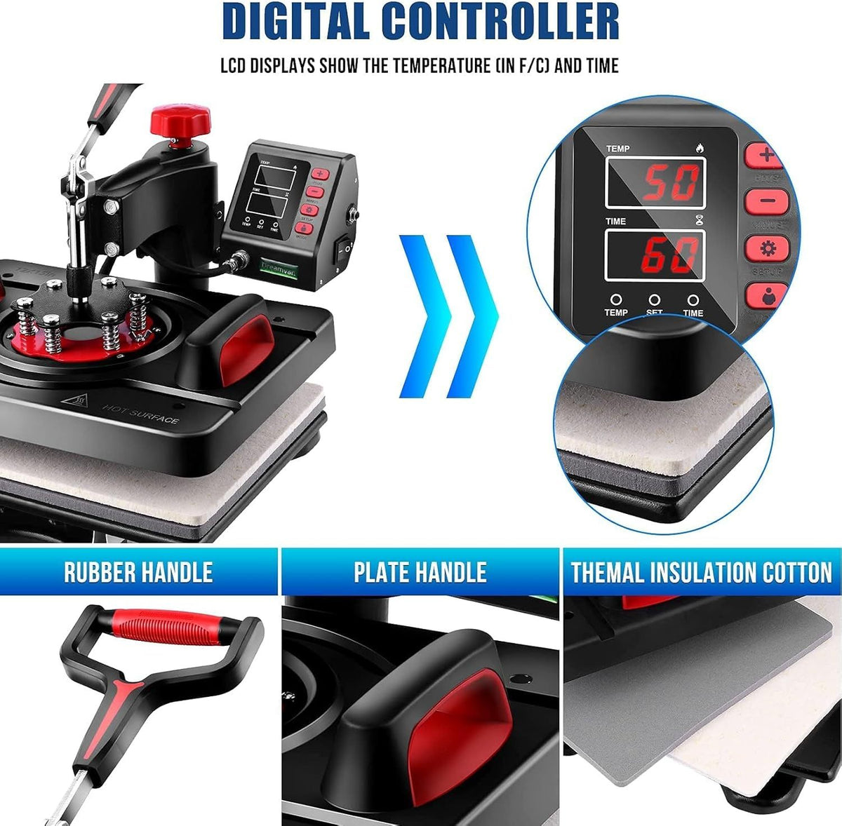 HOMDOX Upgraded 8 in 1 / 5 in 1 Heat Press Machine 15 x 12 Inch Professional Heat Transfer Machine 360-Degree Swing Away Multifunction Industrial-Quality Digital Sublimation Combo Heat Press for T Shirt Mug Hat Plate Cap for Commercial Home