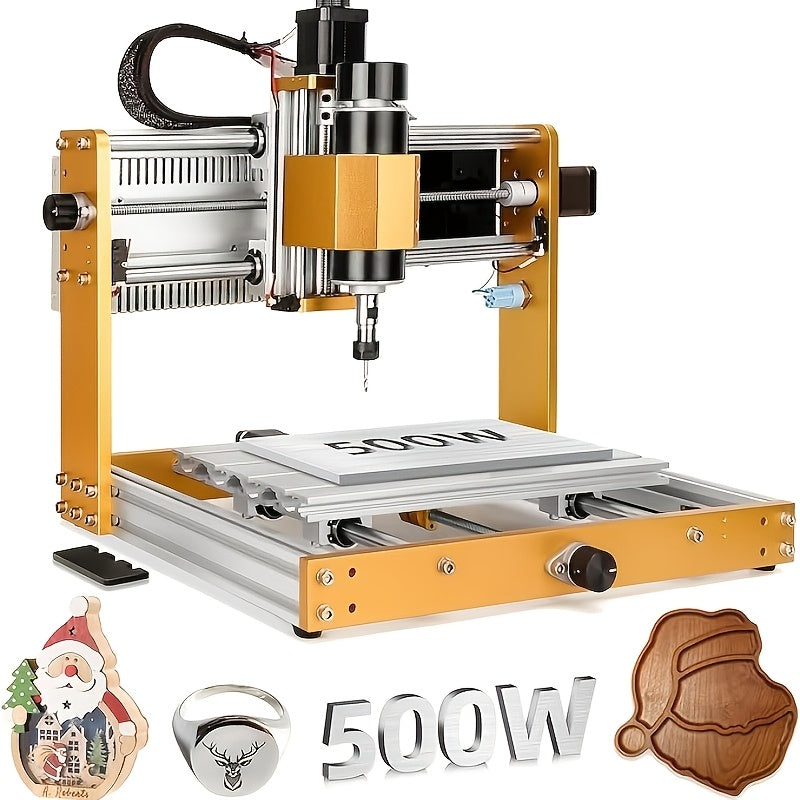 LUNYEE 500W All Metal CNC Machine, 3018 Pro Max CNC Wood Router Machine, 3-Axis Metal Milling Machine for Cutting Wood, Acrylic, PCB Plastic, Working Area: 300 X 180 X 80mm