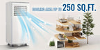 [Up to 8000 BTU Portable AC] Portable Air Conditioner, Air Conditioner with Cooling, Fan, Dehumidifier, Sleep Mode, Cooling Up to 250 Sq.Ft. with 24H Timer/Digital Display/Remote Control & Window Kit, Perfer for Office Bedroom & Apartment