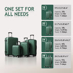 Nested Hardside Luggage Set in Purple, 4 Piece - TSA Compliant