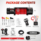 Electric Winch 3500Lb/4500Lb/12000Lb/13500Lb - Electric Truck Winch 12V with Red Synthetic Rope - Fairlead Wired Handle & Infrared Remote - Winch for Jeeps Road SUV Boat Towing Trailer 4WD 4X4 ATV UTV - ATV Winch Kit