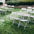 Set of 10 Classic Plastic Folding Chairs for The Garden in White And Black