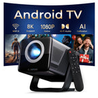 Smart Projector 8K Support Native 1080P, FHD Portable Projector, 5G WiFi And Bt5.4, Auto Focus & Keystone, 1400ANSI, Android 14, Compatible with PS5, Smartphones And Laptops, Perfect Gift!