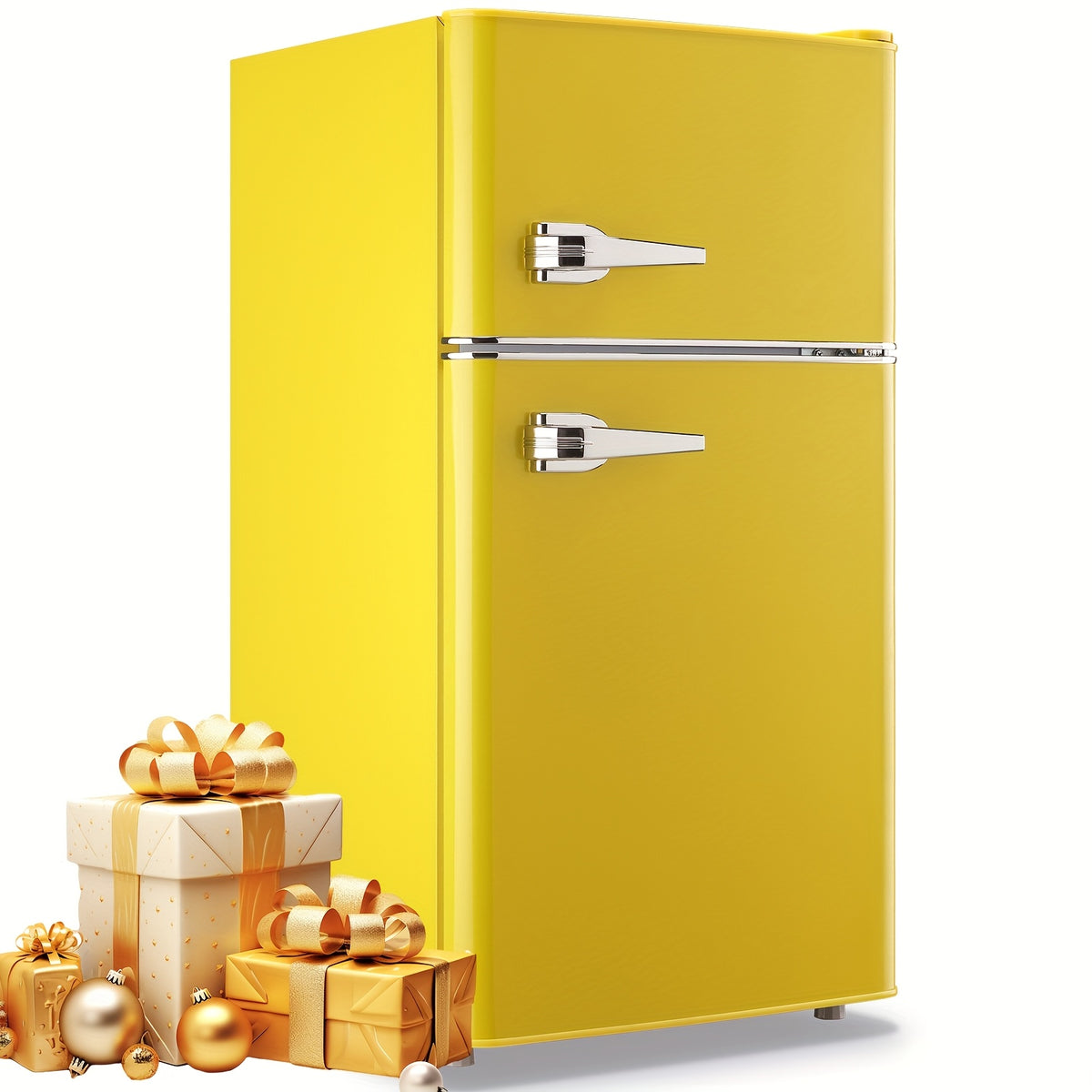 WANAI 3.6 Cu.Ft Mini Fridge with Freezer, 7 Adjustable Thermostat, Low Noise Small Refrigerator, Single Door Compact Refrigerator for Dorm, Office, Bedroom
