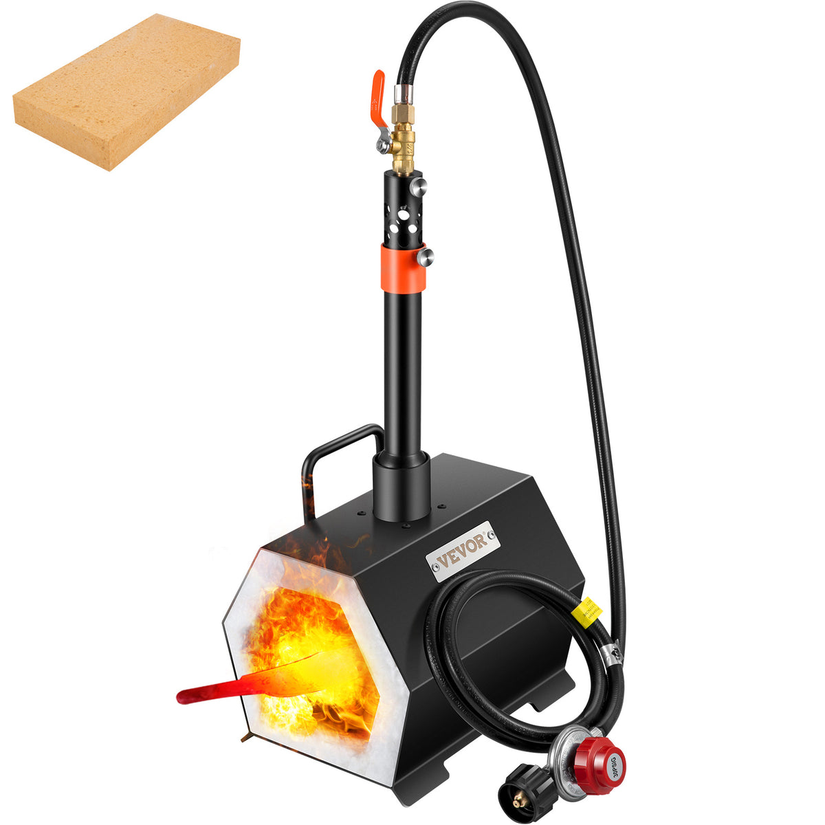 VEVOR Propane Forge Portable, Single Burner/Double Burner Tool and Knife Making, Large Capacity Blacksmith Farrier Forges, Mini Furnace Blacksmithing, Gas Forging Tools and Equipment, Complete Kit