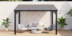 Outdoor Gazebo & Pergola Set - Hard Top Lean-to Wall Mounted Aluminum Alloy Awning With Canopy Roof, Outdoor All-Weather Cover For Patio, Backyard, Deck, Shade & Rain Protection(Multi-size Selection)