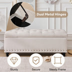 Ottoman With Storage, Storage Bench With Button-Tufted, End Of Bed Storage Bench Safety Hinge With Rivets, Large Storage Ottoman Bench For Bedroom, Living Room, Foot Of Bed