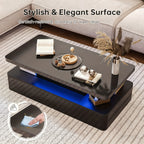 Modern LED Coffee Table for Living Rooms and Patios in Black or White with 16-Color Lighting