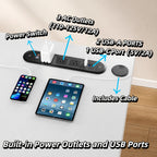 Electric Standing Desk with Dual Drawers and Built-In Power Panel for Home Offices and Gaming Setups