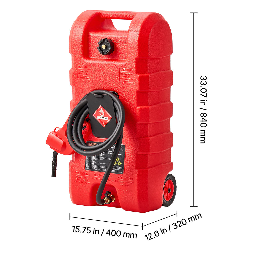 VEVOR Fuel Caddy 15 Gallon Portable Fuel Tank with Gravity & Hand Pump Modes