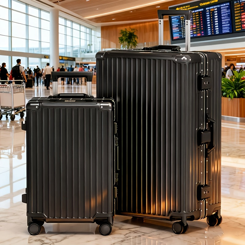 Zipperless Luggage with Spinner Wheels TSA Approved Large No Zipper Aluminum Frame Luggage PC+ABS Hard Travel Suitcase 28inch Checked Hard Shell Suitcases Or Luggage Set 2pcs (20inch Carry On+28inch Checked)