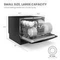 Comfee Compact Countertop Dishwasher 6 Place Settings 8 Wash Cycles with Baby Care Eco Mode 24 Hour Delay Start Water Saving Portable Dishwasher Ideal for Small Kitchens Apartments Dorms