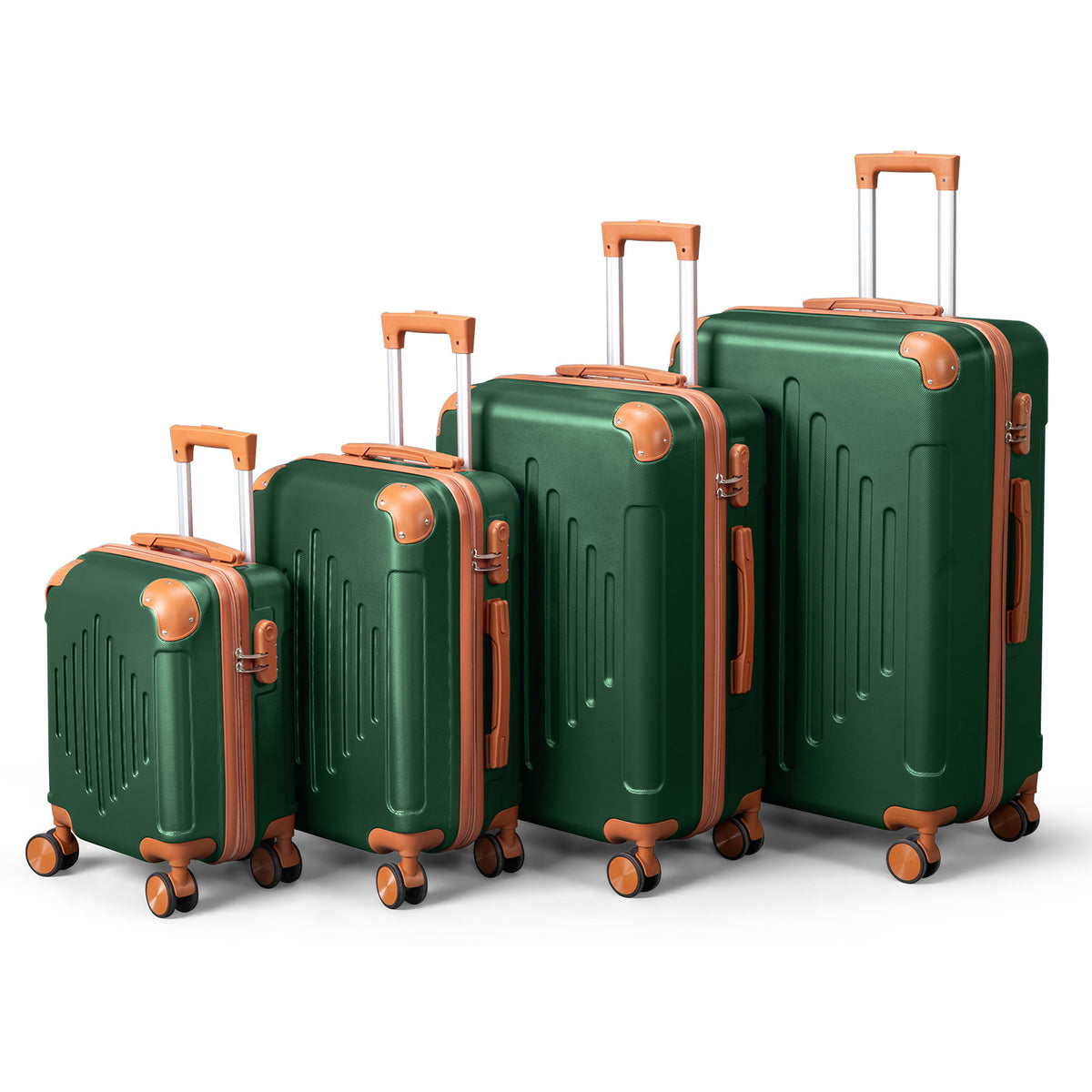 4 Pc Luggage Sets, Durable Hard Shell 4 Piece Set Suitcase with Spinner Wheels, Hardside Lightweight Luggage set, Large Travel Luggage Set (16"20" 24" 28"), mixed color