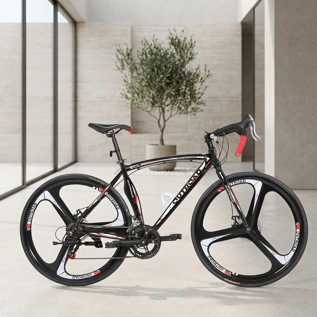 Road Bike 14-21Speed 700C Wheel with Light Aluminum Alloy Frame Commuter Bicycle with Dual Disc/V Brakes for Women And Men