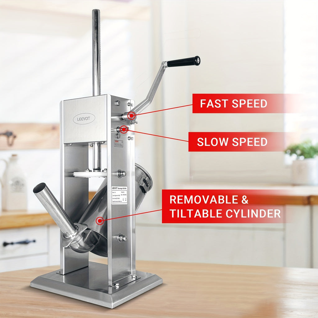 2 In 1 Sausage Stuffer, Vertical Sausage Maker And Spanish Churro Maker Machines With 2 Speed, 7LB/101.44oz