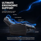 Power Recliner Chair with USB Ports And Cup Holders - Overstuffed Electric Home Theater Seating Faux Leather Reclining Furniture with Hidden Arm Storage, Easy to Clean (Black)