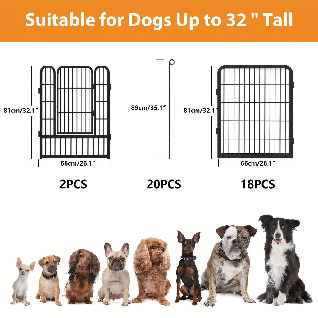 24/20/14/10 Panels Dog Playpen Outdoor, Indoor Pen for Large/Medium/Small Dogs Animals Heavy Duty Pet Exercise Pen for Puppy/Rabbit Portable Dog Fence for RV Camping Garden Yard