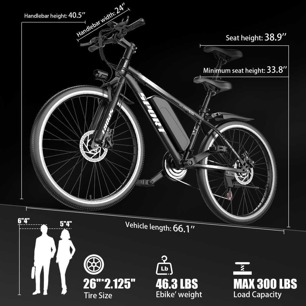 26-Inch Electric Power-Assist Bicycle, 48V 10AH Removable Battery, 749W Peak Power Motor, Up to 45 Miles Range, Max Speed 24MPH for Easier Travel. an Ideal Gift Choice!
