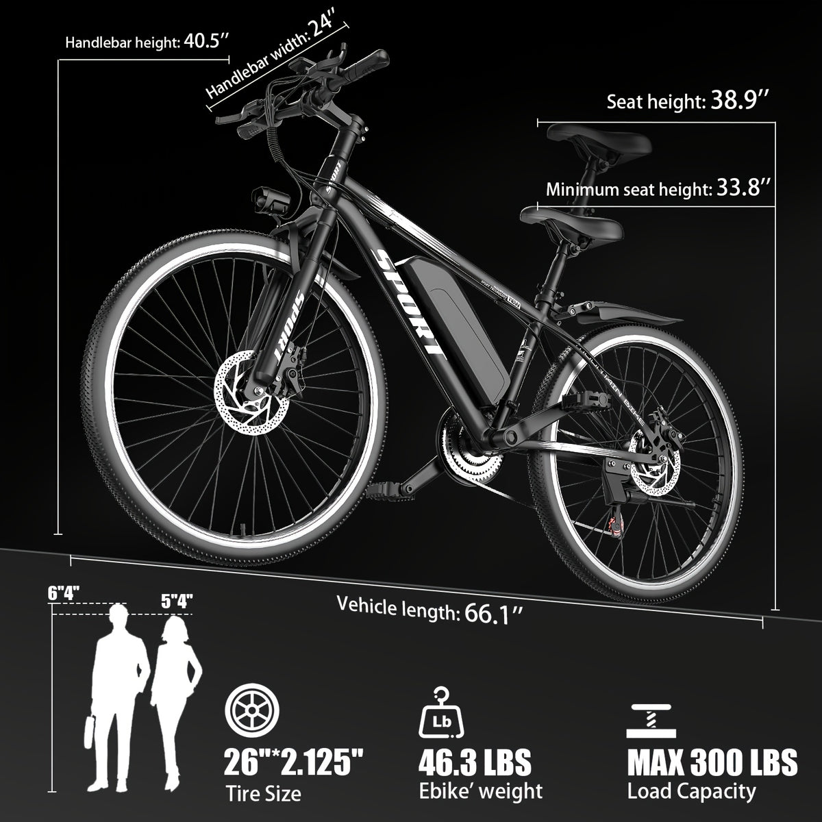 26-Inch Electric Power-Assist Bicycle, 48V 10AH Removable Battery, 749W Peak Power Motor, Up to 45 Miles Range, Max Speed 24MPH for Easier Travel. an Ideal Gift Choice!