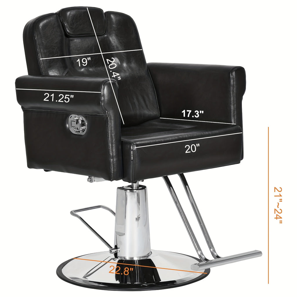 [Adjustable Height 360°] Barber Chair Recliner Salon Chair Hair Spa Chair With Hydraulic Pump, Removable Headrest, Adjustable Height 360 Degrees Swivel For Hair Salon Equipment