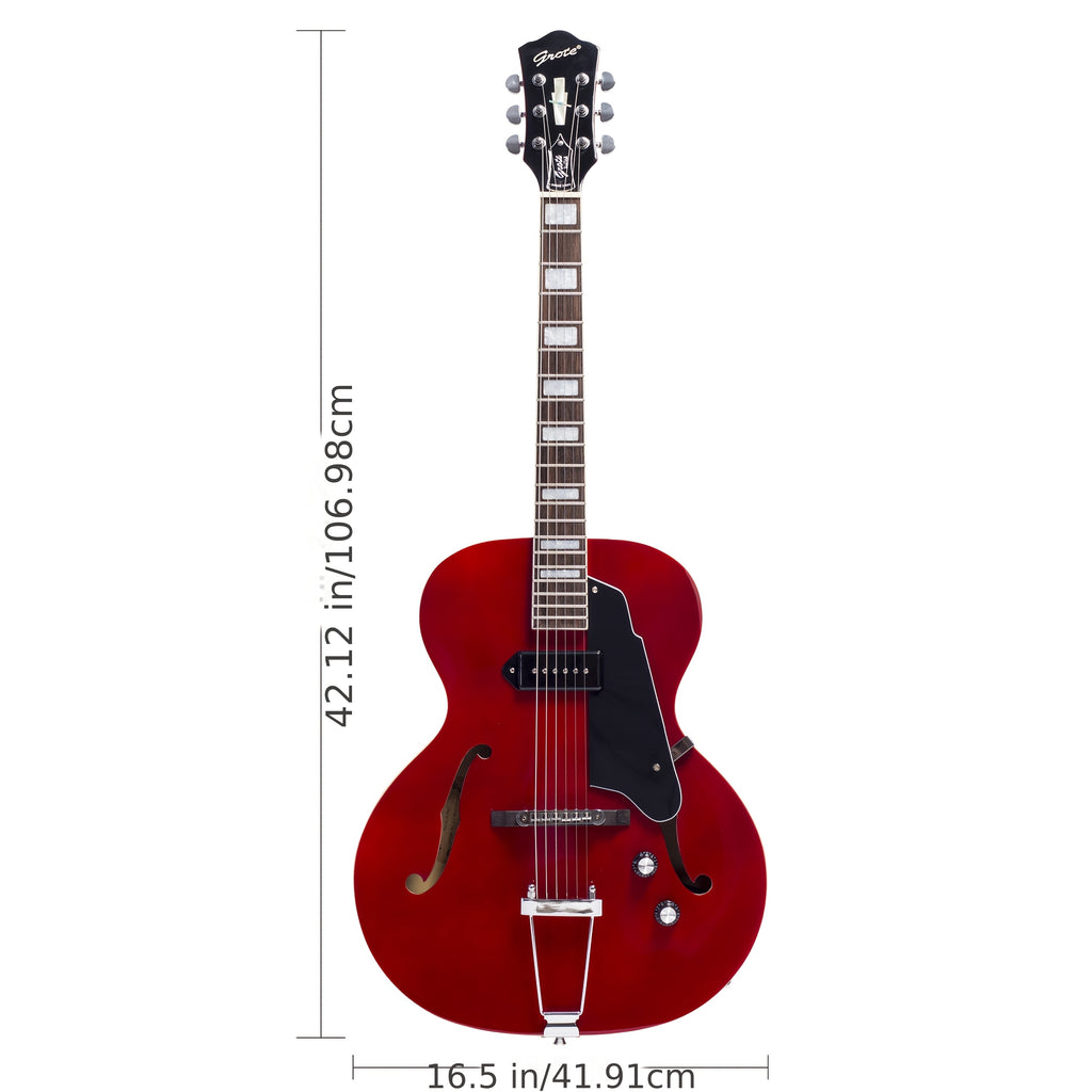 [Jazz Electric Guitar] GROTE Jazz Electric Guitar Hollow Body Chrome Hardware P90 Pickup