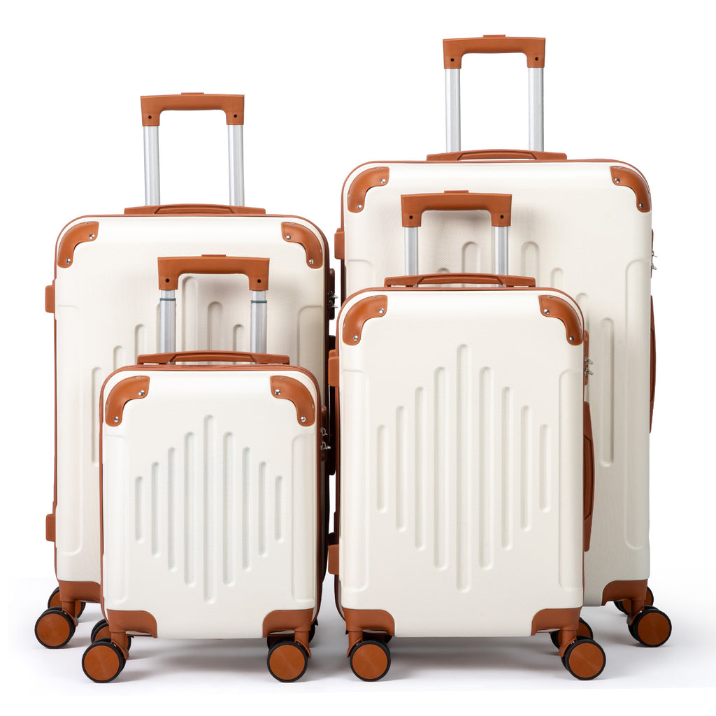 4 Pc Luggage Sets, Durable Hard Shell 4 Piece Set Suitcase with Spinner Wheels, Hardside Lightweight Luggage set, Large Travel Luggage Set (16"20" 24" 28"), mixed color