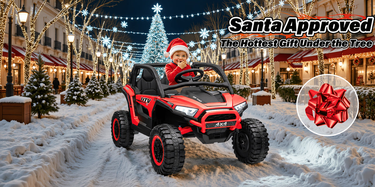 24V Ride-On Car, 2-Seater XL 4X4 Off-Road UTV with Powerful Motors, Remote Control, Music, LED Lights, 20" Wide Seat, 24 Volt Ride-On Toys for Big Kids