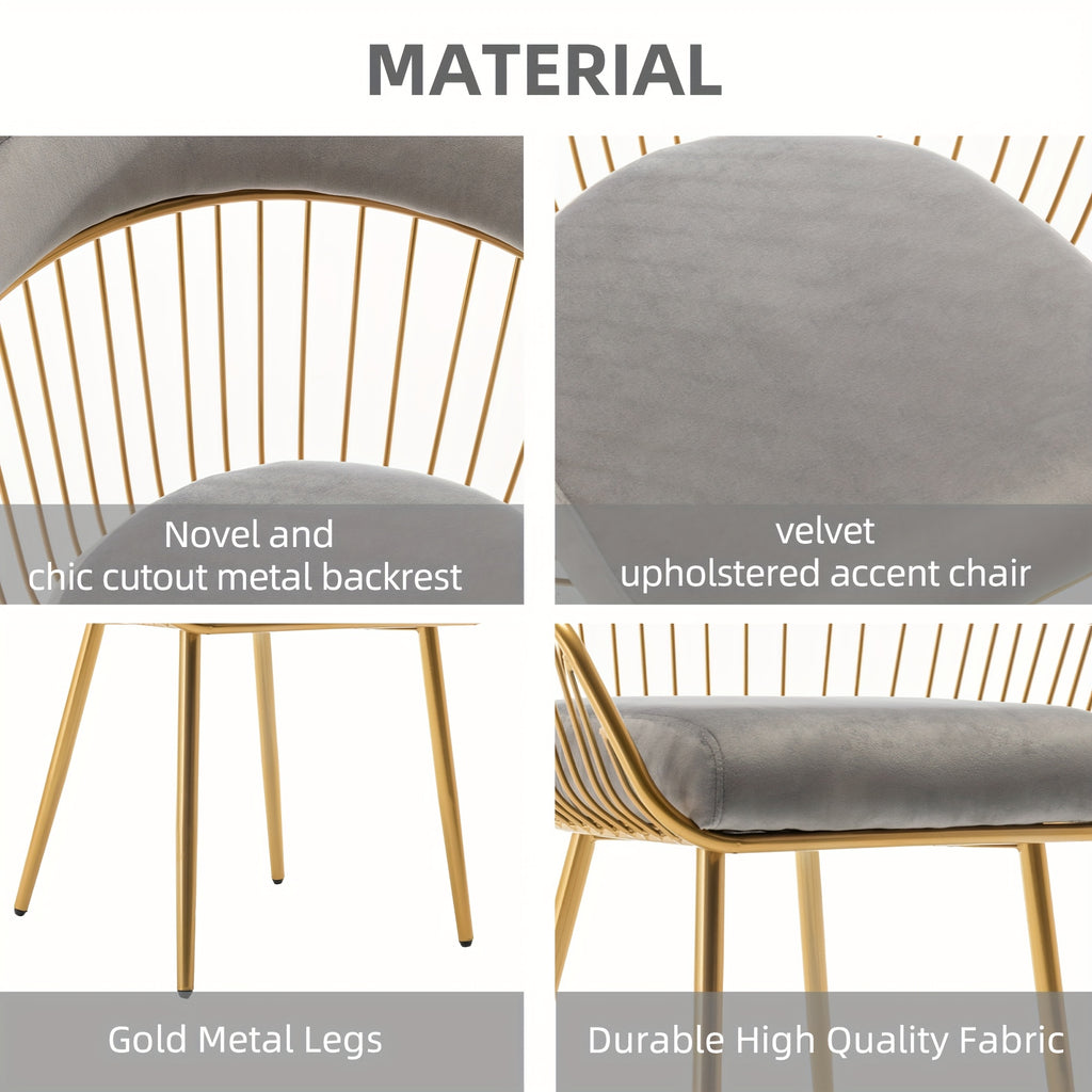 DYHOME 2pcs Modern Reception Chairs Visitor Chairs for Office, Living Room, Kitchen, Elegant Fabric Accent Chair with Comfortable Padded Back and Metal Legs