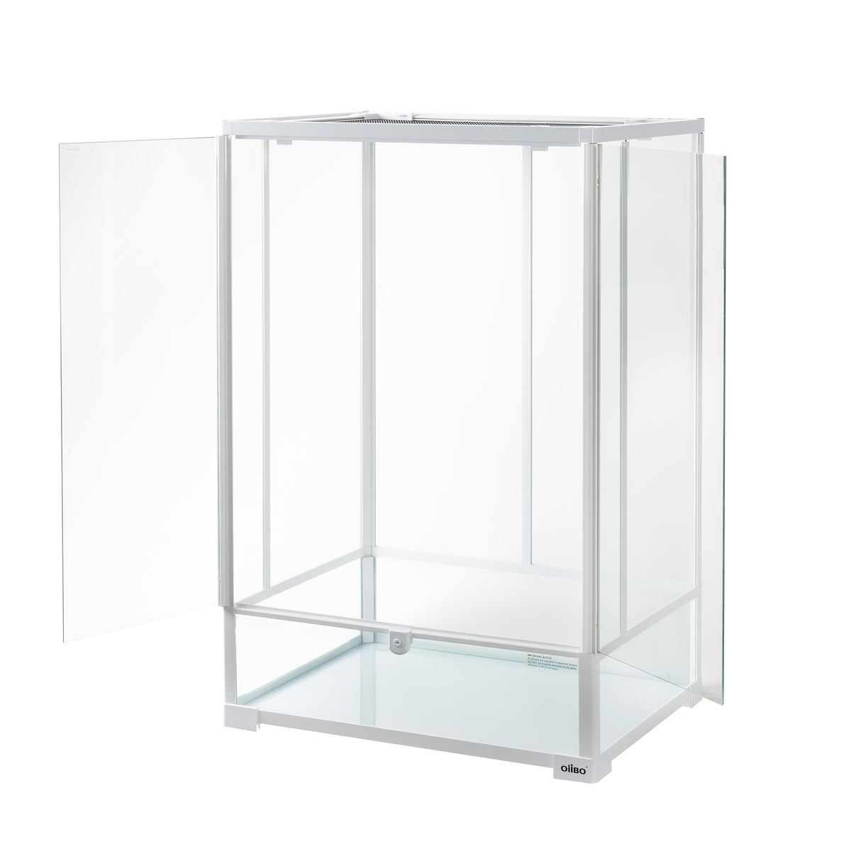 Oiibo 64 Gallon Reptile Tall Terrarium, Vertical Reptile Tank 24" X 18" X 36" Full Tempered Glass Double Front Opening Door with Top Mesh Lid, Reptiles Amphibians Habitat Enclosure (Knock-Down)