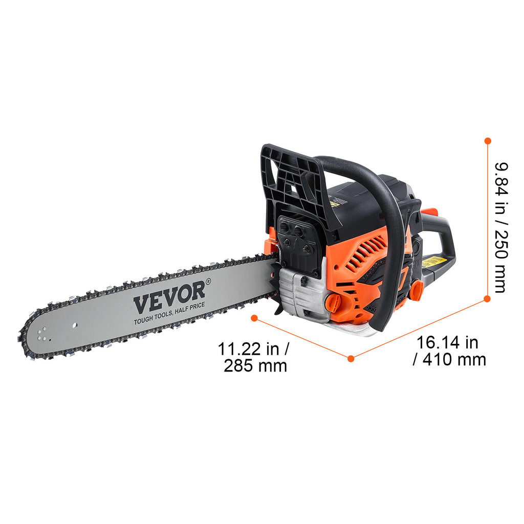 VEVOR 58CC 20" Gasoline Chainsaw Gas Powered Wood Cutting Engine Gas Chain Saw