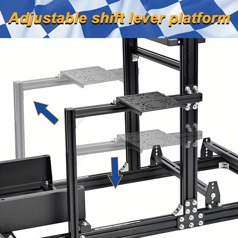 Mokapit More Sturdy Aluminum Alloy Racing Simulator Cockpit Fits for Logitech/ Thrustmaster/ Fanatec/ Moza G29 G920 G923 T300RS Gaming Steering Wheel Stand Excludes Shift Levers Steering Wheels Pedals