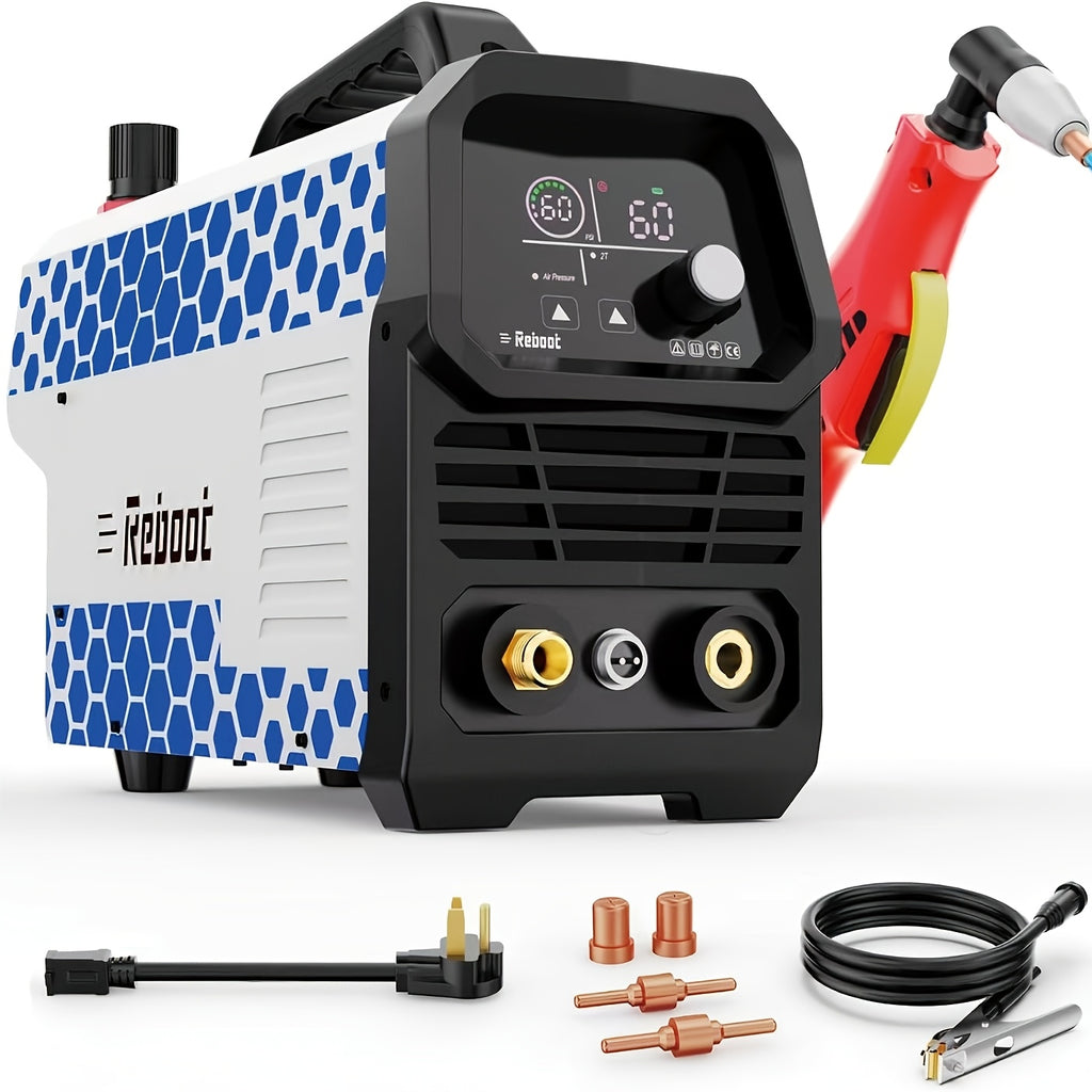 Reboot Plasma Cutter 60A, Large Integrated LED Digital Display, 120/240V Plasma Cutter Machine With IGBT Inverter, 1/2 Inch Clean Cut 5/8 Inch Max Cut RBC6000D Max