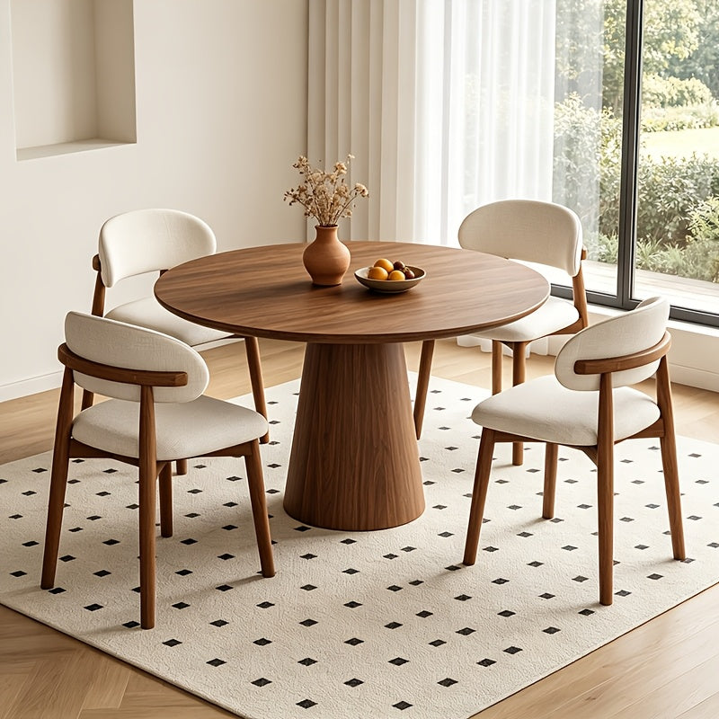 Medieval Modern Style Dining Chair Set (2pcs/4pcs Set) with Curved Backrest, Ergonomic Cushioned Chair Surface, Natural Wooden Legs with Adjustable Anti Slip Foot Pads, Sturdy Frame, Suitable for Kitchens, Restaurants, Cafes, And Dining Rooms