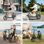 749W Peak Power, 48V 15AH Electric Scooter for Adults, with Seat and Basket, Speed up to 19.9MPH, 35-mile Range, Equipped with 14-inch Tires - the Ideal Companion for Your Commuting and Shopping Needs!