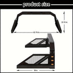 Pickup Truck Roll Bar Chase Rack with 6 Amber Side Marker Lamps in Fine Textured Black No-Drill Design