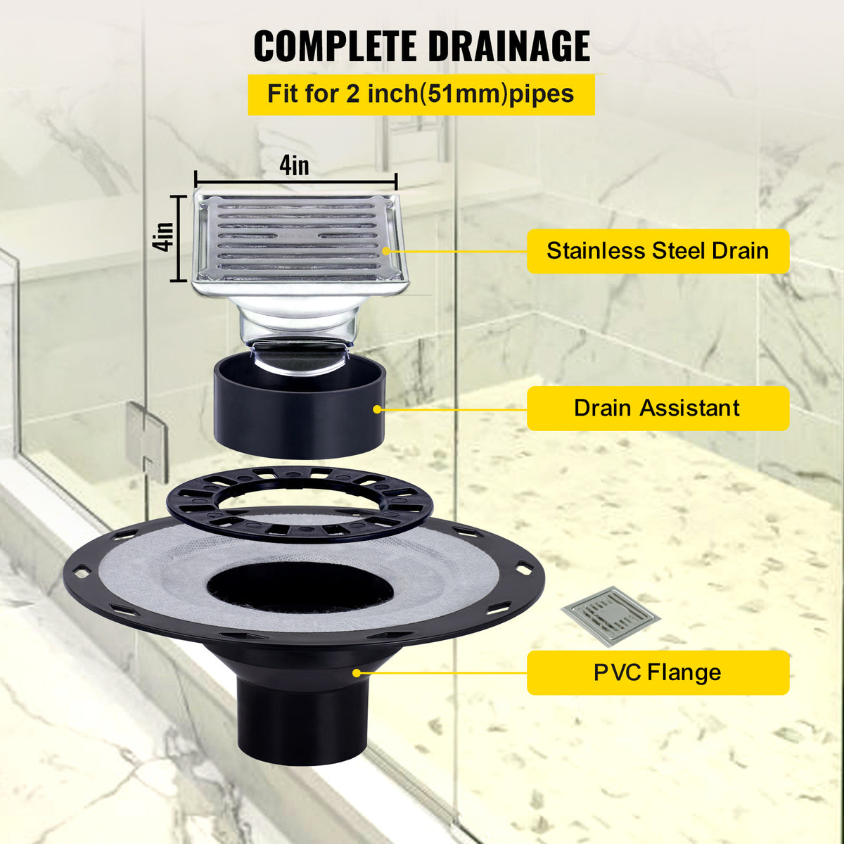 VEVOR Shower Curb Kit with 38 x 60-Inch Sloped Tray for Bathroom Floor and Wall Installation