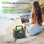 330W Portable Power Station/330W Powerstation With 100W Solar Panel, Equipe With Digital Display Screen, 288.6Wh Solar Generator With 110V Pure Sine Wave Output, Fast Charging, Battery Backup Supply For Home Emergencies, Outdoor Camping, Road Trips