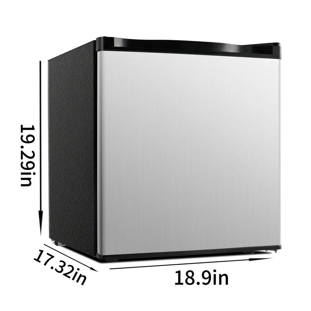 ICYGLEE Compact Refrigerator with Freezer, 1.7 Cu.Ft Mini Fridge, Single Door with Reversible Feature, Thermostat Adjustable, Energy Efficient, Suitable for Bedroom, Office, Dorm, Silvery
