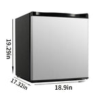 ICYGLEE Compact Refrigerator with Freezer, 1.7 Cu.Ft Mini Fridge, Single Door with Reversible Feature, Thermostat Adjustable, Energy Efficient, Suitable for Bedroom, Office, Dorm, Silvery