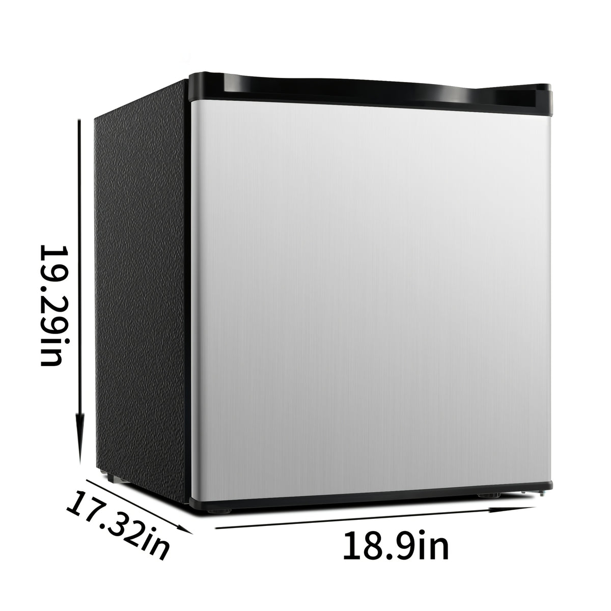 ICYGLEE Compact Refrigerator with Freezer, 1.7 Cu.Ft Mini Fridge, Single Door with Reversible Feature, Thermostat Adjustable, Energy Efficient, Suitable for Bedroom, Office, Dorm, Silvery