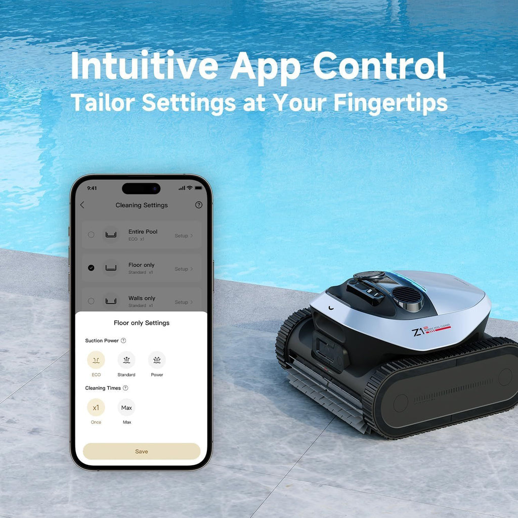 Dreame NEW Z1 Pro Cordless Robotic Pool Cleaner, LiFi Remote Control, 8000 GPH Suction, Waterline Horizontal Cleaning, Auto-Retrieval, Automatic Pool Vacuum for Above & In-Ground Pools, Upgraded Version
