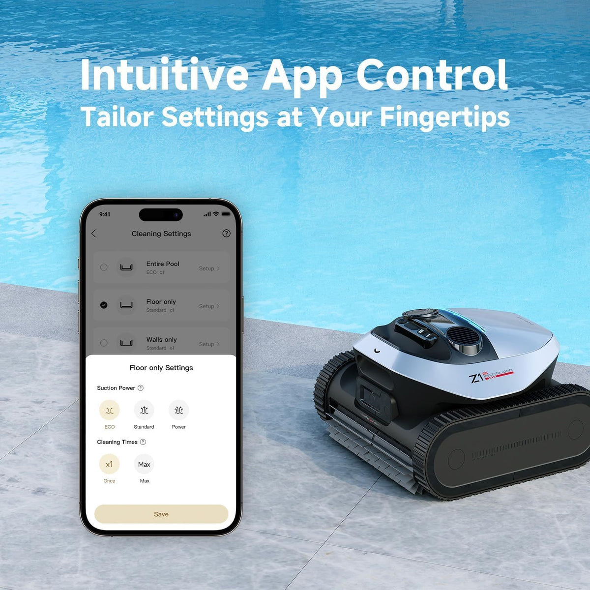 Dreame NEW Z1 Pro Cordless Robotic Pool Cleaner, LiFi Remote Control, 8000 GPH Suction, Waterline Horizontal Cleaning, Auto-Retrieval, Automatic Pool Vacuum for Above & In-Ground Pools, Upgraded Version