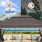 10'x13' Heavy-Duty Outdoor Patio Gazebo with Double Roof, Party Tent Suitable for Backyard, Deck, Garden - Assembly, Mosquito Netting & Curtains, Spacious Shelter for Parties, BBQs, Outdoor Events