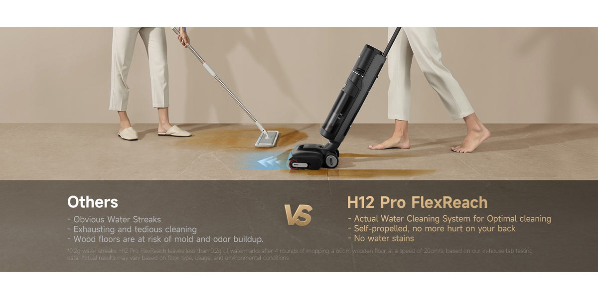 Refurbished DREAME H12 Pro Flexreach Wet Dry Vacuum Cleaner, 0 Tangle Cordless Vacuum Mop All-In-One for Hard Floors, 180° Lie-Flat Floor Cleaner Machine with 194°F Hot Self-Cleaning, 50Mins Runtime