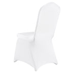 Chair Covers for Wedding and Banquet Seating, White Stretch Spandex Slipcovers for Dining, Stacking and Folding Chairs