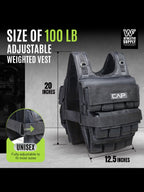 100LB Adjustable Weighted Vest for Strength Training, Workout and Running, Body Weight Vest for Men and Women, Weighted Jacket, Removable Weight Included, Regular Length