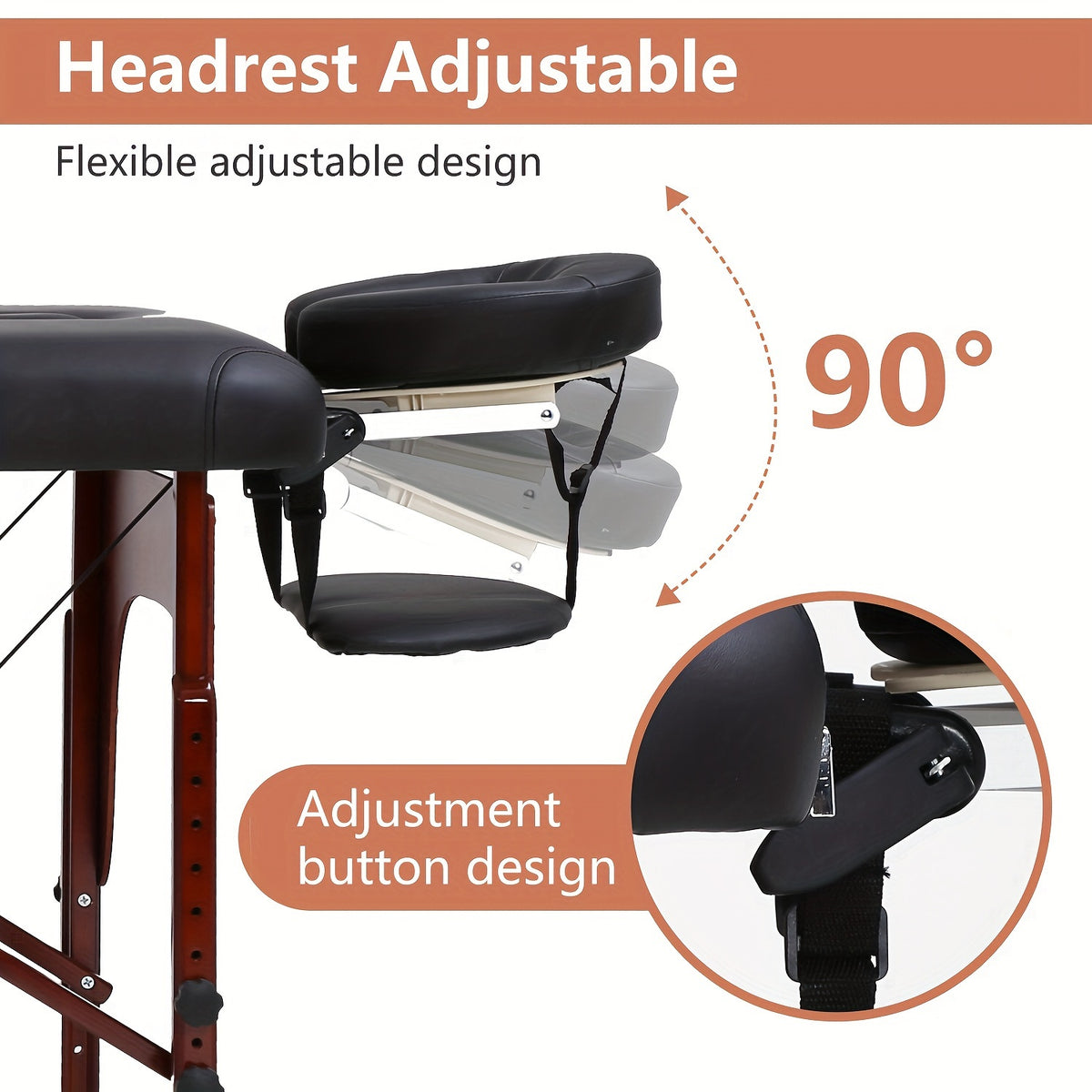 2 Fold Massage Bed Portable Massage Table Spa Bed Height Adjustable Lightweight Spa Table with Carry Case