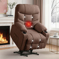 Recliner Chair with Massage And Heating Functions, Large Padded Sofa with Side Pockets, Recliner Chair, Suitable for Living Room And Bedroom